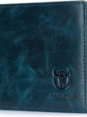 Wallets for Men Slim Bifold Genuine Leather Front Pocket Wallet with 2 ID Window